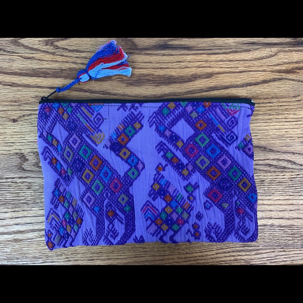 Boho bag, clutch, purse handmade huipil